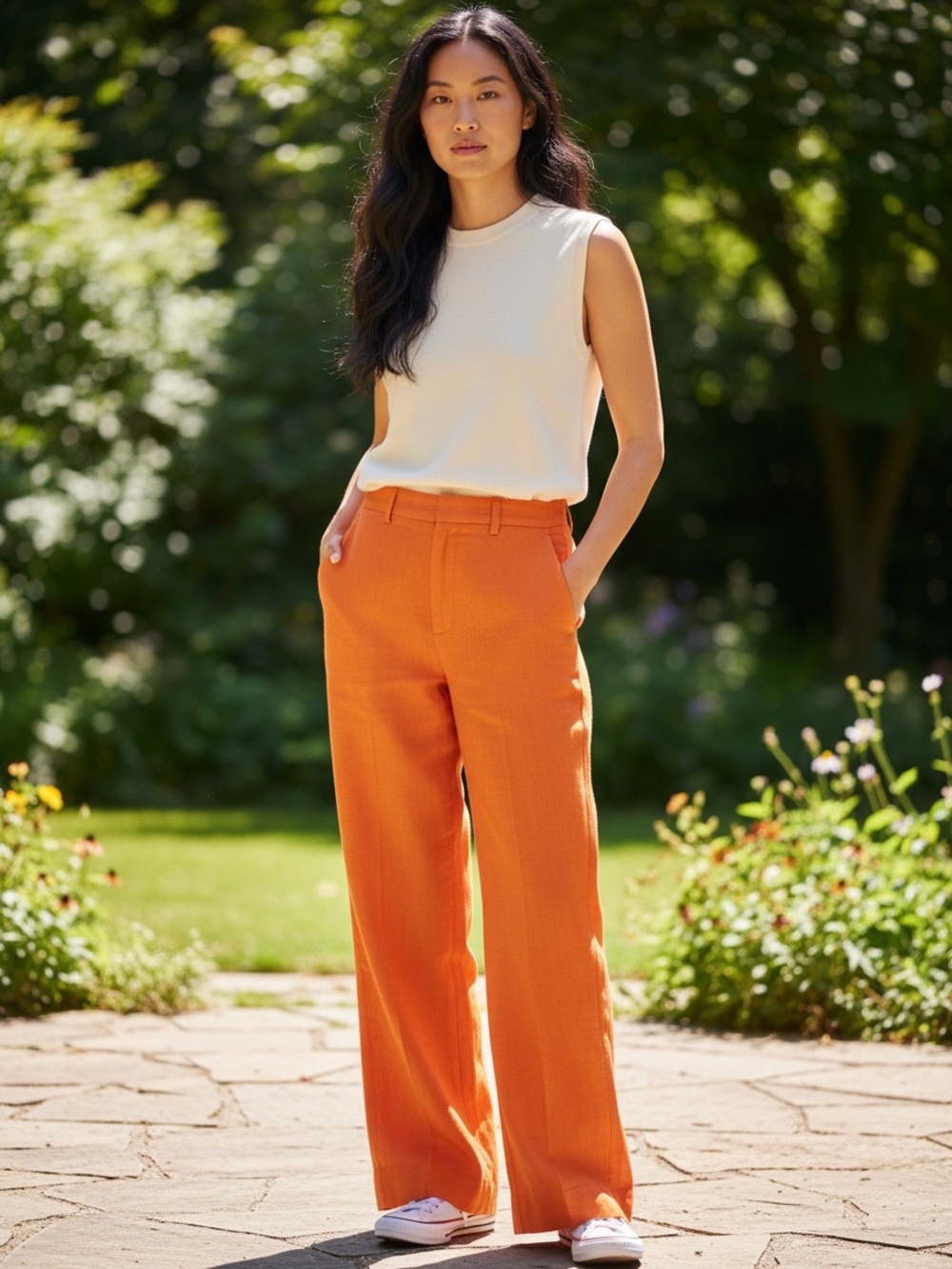 Ralph Lauren Orange Straight-Leg Pants